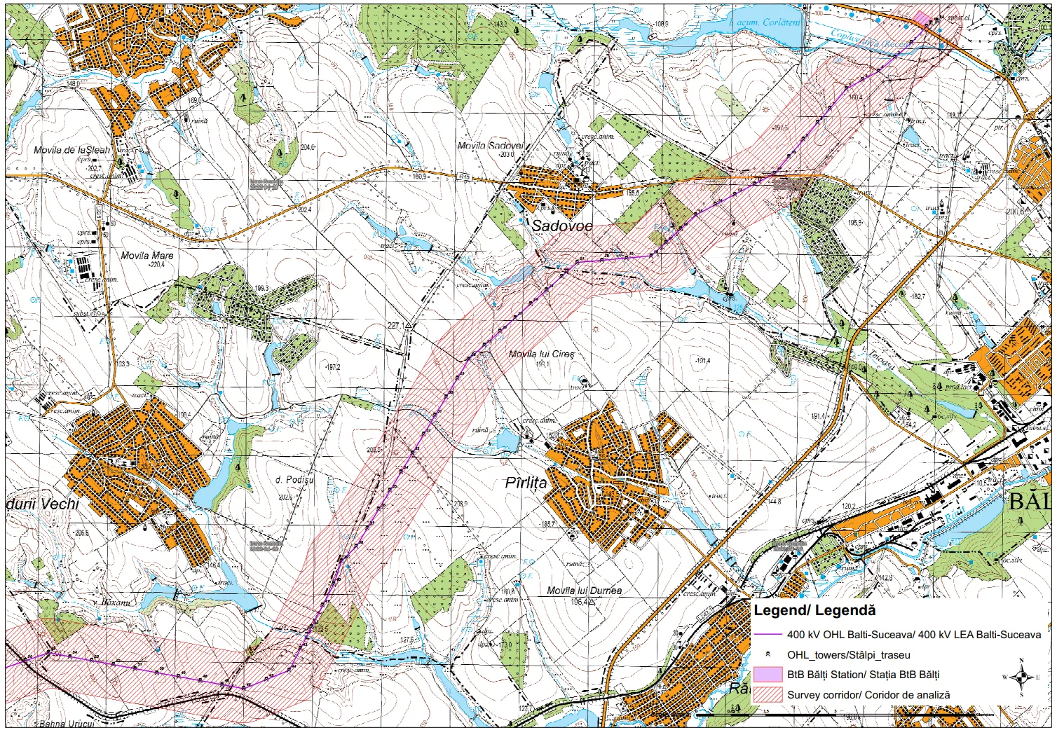 Elemente tehnice ale liniei Bălți–Suceava
